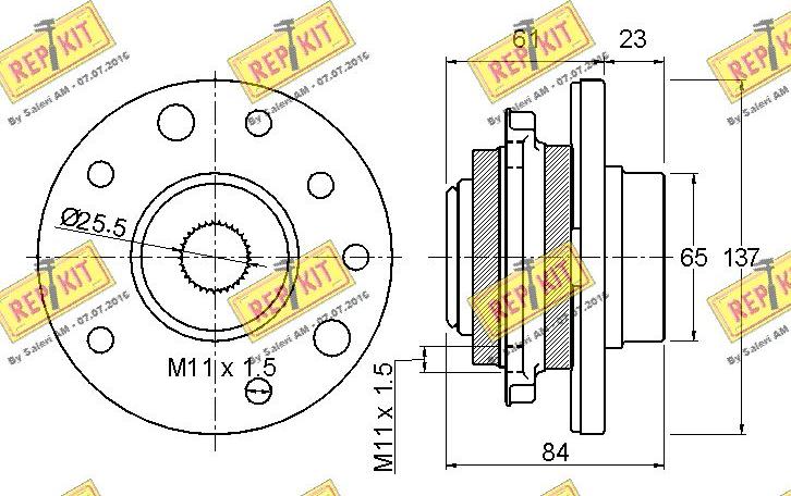 REPKIT RKB1777 - Комплект колесен лагер vvparts.bg