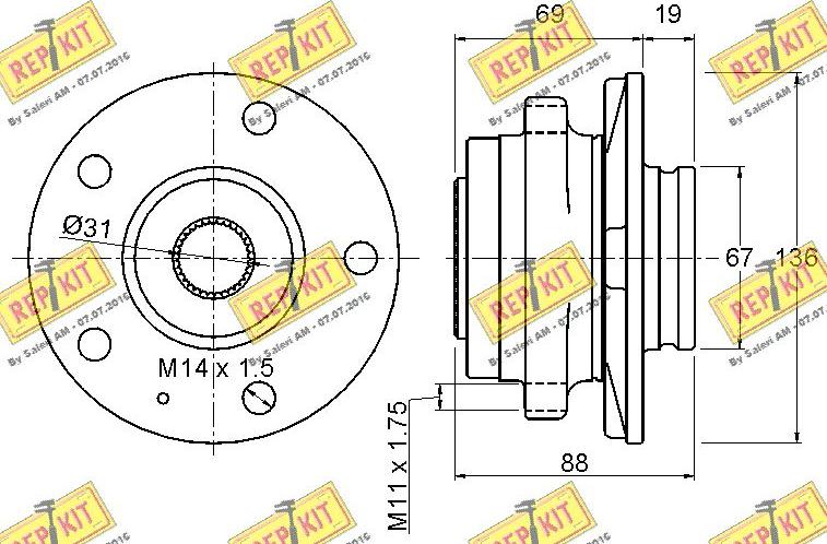 REPKIT RKB2499 - Комплект колесен лагер vvparts.bg