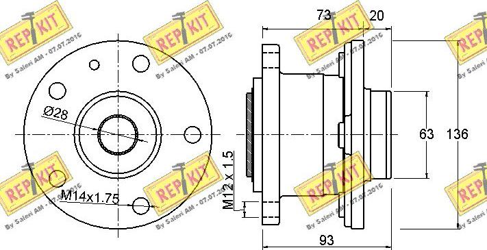 REPKIT RKB2419 - Комплект колесен лагер vvparts.bg