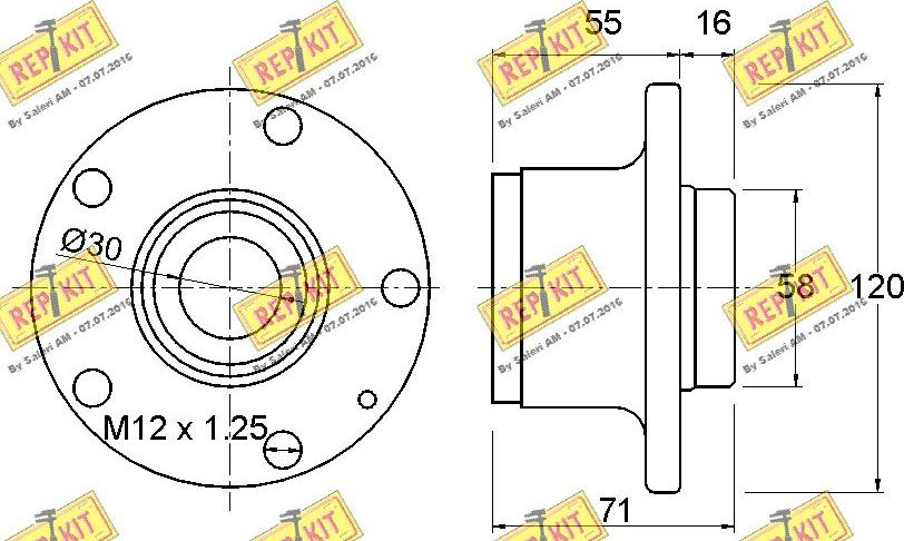 REPKIT RKB2548 - Комплект колесен лагер vvparts.bg