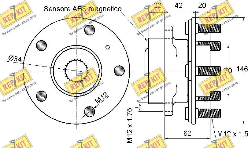 REPKIT RKB2584 - Комплект колесен лагер vvparts.bg