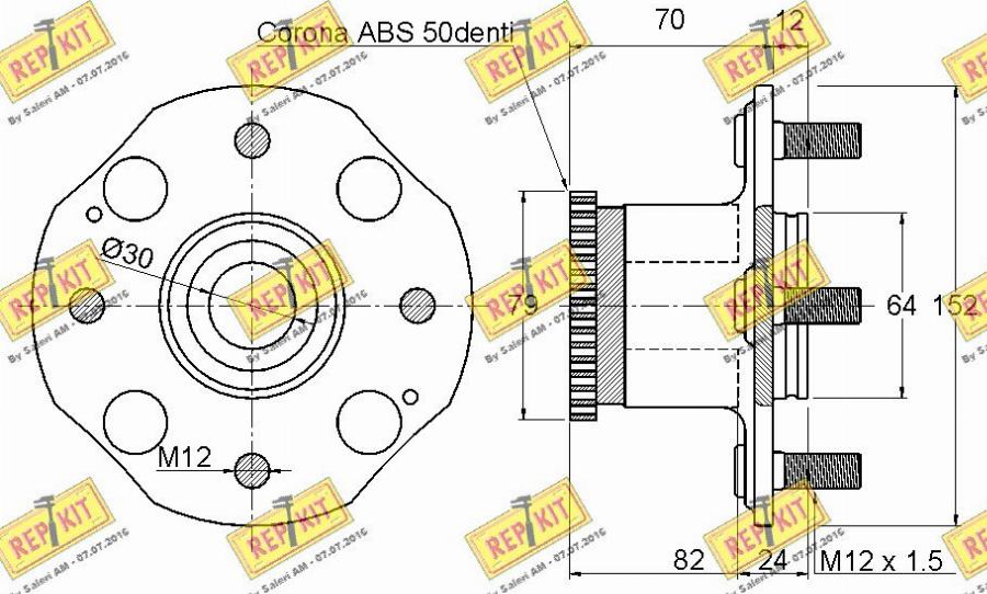 REPKIT RKB2574 - Комплект колесен лагер vvparts.bg