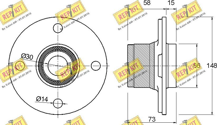 REPKIT RKB2304 - Комплект колесен лагер vvparts.bg