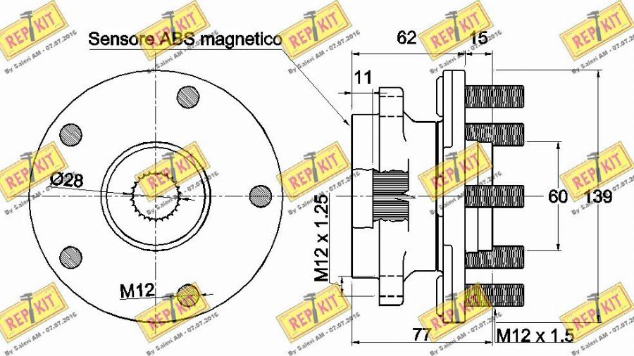 REPKIT RKB2259 - Комплект колесен лагер vvparts.bg