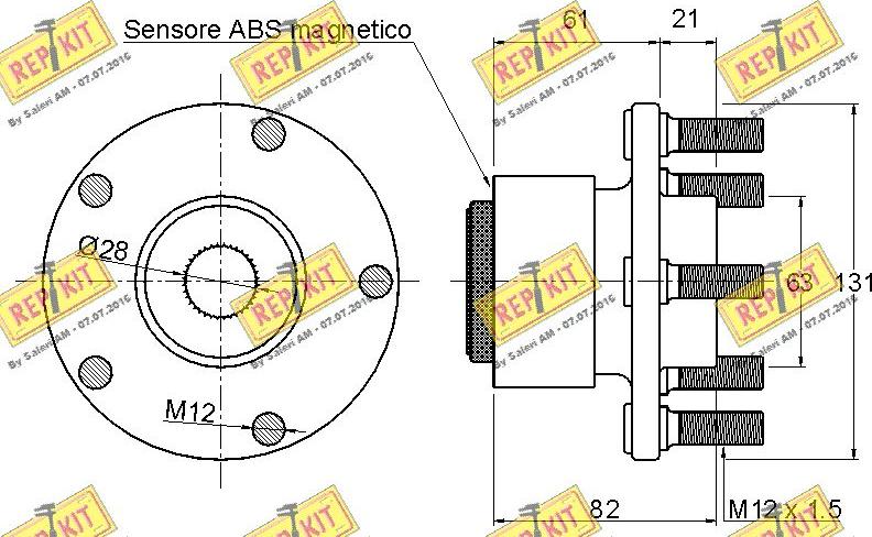 REPKIT RKB2252 - Комплект колесен лагер vvparts.bg