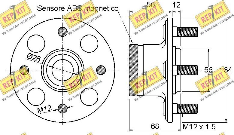 REPKIT RKB2257 - Комплект колесен лагер vvparts.bg