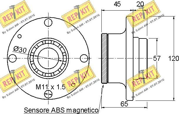 REPKIT RKB2206 - Комплект колесен лагер vvparts.bg