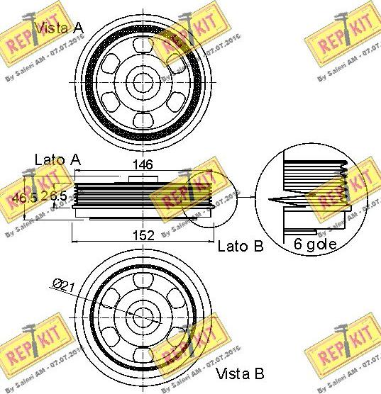 REPKIT RKT9047 - Ремъчна шайба, колянов вал vvparts.bg