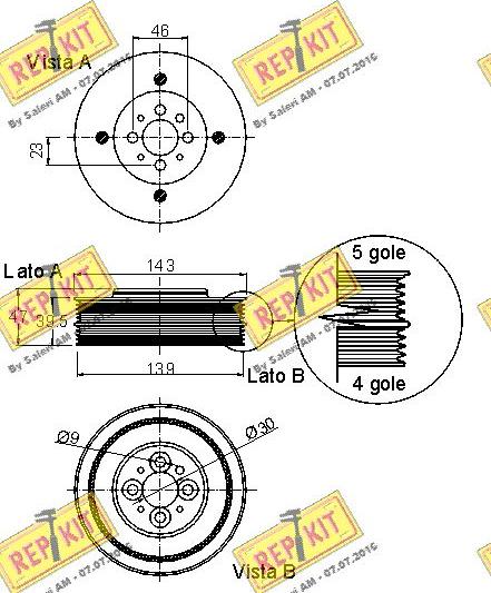 REPKIT RKT9019 - Ремъчна шайба, колянов вал vvparts.bg