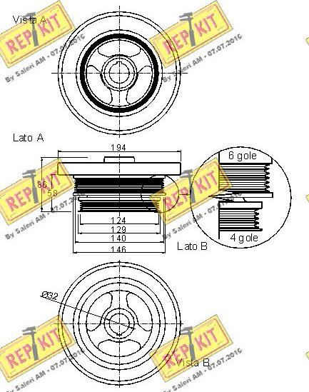 REPKIT RKT9029 - Ремъчна шайба, колянов вал vvparts.bg