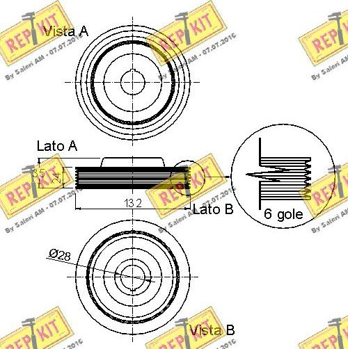 REPKIT RKT9072 - Ремъчна шайба, колянов вал vvparts.bg