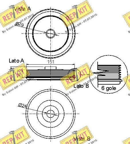 REPKIT RKT9149 - Ремъчна шайба, колянов вал vvparts.bg