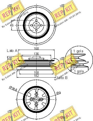 REPKIT RKT9109 - Ремъчна шайба, колянов вал vvparts.bg