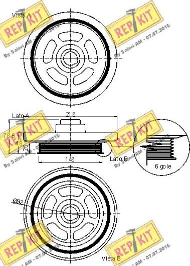 REPKIT RKT9135 - Ремъчна шайба, колянов вал vvparts.bg