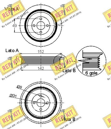 REPKIT RKT9126 - Ремъчна шайба, колянов вал vvparts.bg