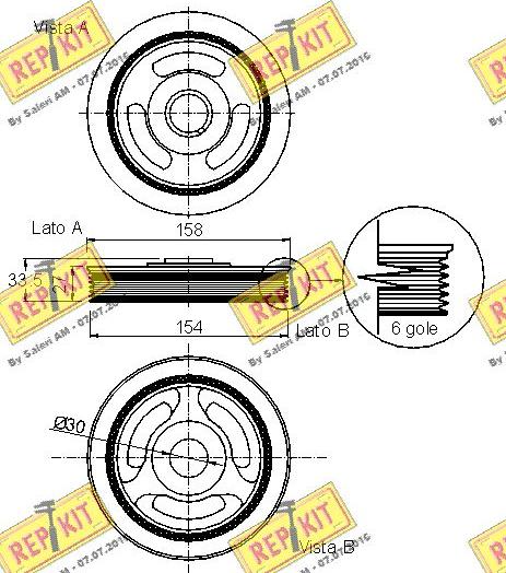 REPKIT RKT9127 - Ремъчна шайба, колянов вал vvparts.bg