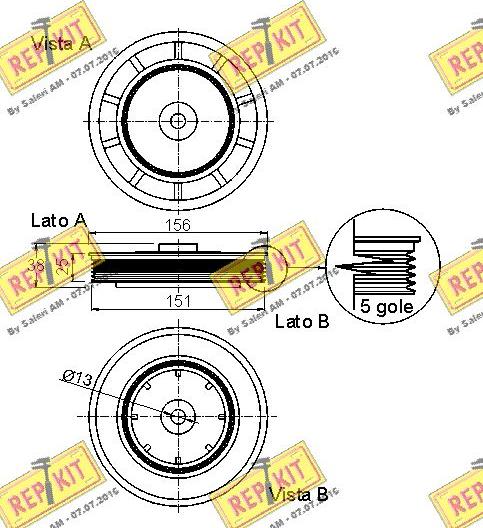 REPKIT RKT9172 - Ремъчна шайба, колянов вал vvparts.bg