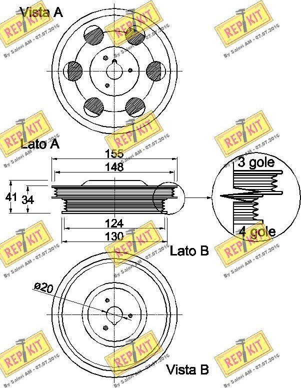 REPKIT RKT9313 - Ремъчна шайба, колянов вал vvparts.bg