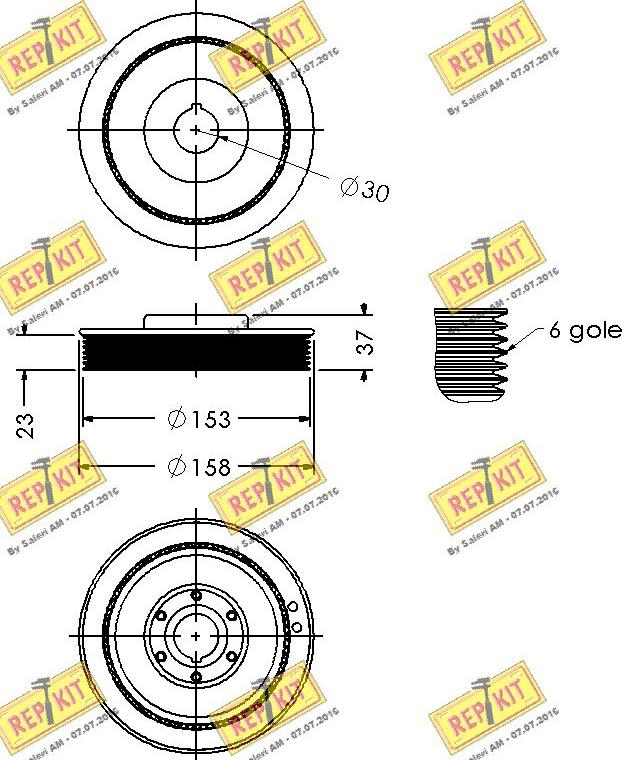 REPKIT RKT9288 - Ремъчна шайба, колянов вал vvparts.bg