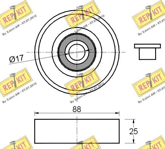 REPKIT RKT1901 - Паразитна / водеща ролка, пистов ремък vvparts.bg