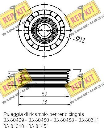 REPKIT RKT1988 - Паразитна / водеща ролка, пистов ремък vvparts.bg