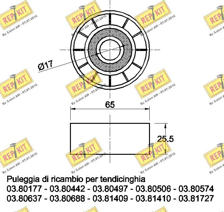 REPKIT RKT1971 - Паразитна / водеща ролка, пистов ремък vvparts.bg