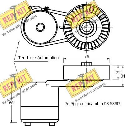 REPKIT RKT1549 - Ремъчен обтегач, пистов ремък vvparts.bg