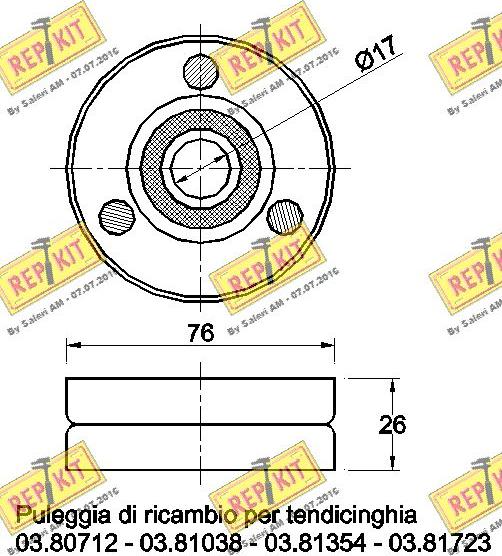 REPKIT RKT1559 - Паразитна / водеща ролка, пистов ремък vvparts.bg