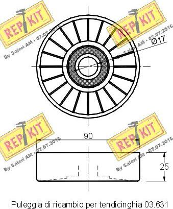 REPKIT RKT1645 - Паразитна / водеща ролка, пистов ремък vvparts.bg