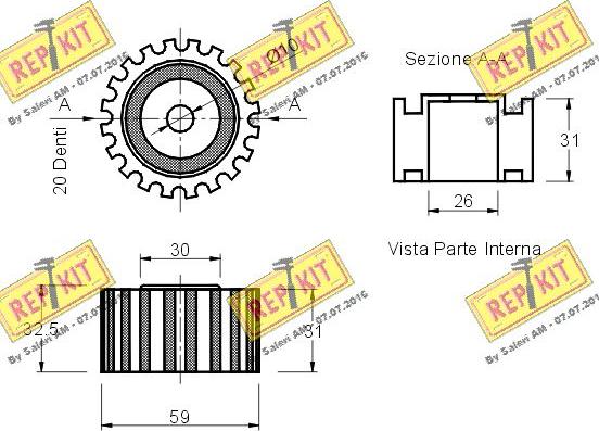 REPKIT RKT1608 - Паразитна / водеща ролка, зъбен ремък vvparts.bg