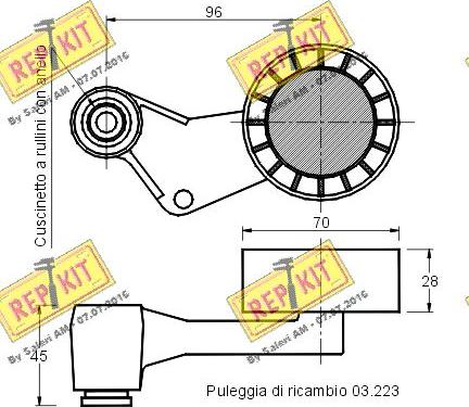 REPKIT RKT1633 - Ремъчен обтегач, пистов ремък vvparts.bg