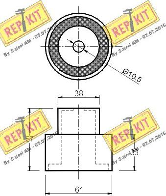 REPKIT RKT1079 - Паразитна / водеща ролка, зъбен ремък vvparts.bg