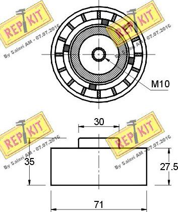 REPKIT RKT1198 - Паразитна / водеща ролка, зъбен ремък vvparts.bg