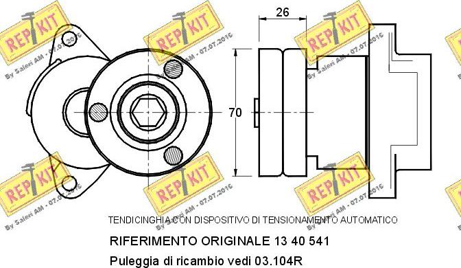 REPKIT RKT1109 - Ремъчен обтегач, пистов ремък vvparts.bg