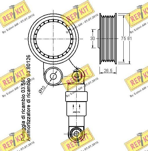 REPKIT RKT1853 - Ремъчен обтегач, пистов ремък vvparts.bg