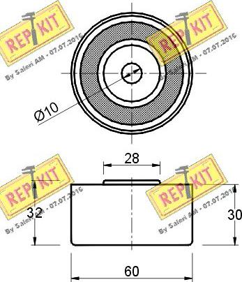 REPKIT RKT1380 - Паразитна / водеща ролка, зъбен ремък vvparts.bg