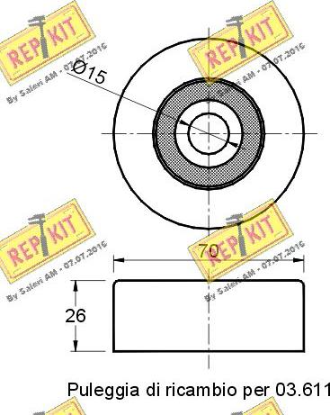 REPKIT RKT1339 - Паразитна / водеща ролка, пистов ремък vvparts.bg