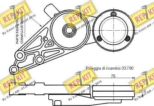 REPKIT RKT1376 - Ремъчен обтегач, пистов ремък vvparts.bg