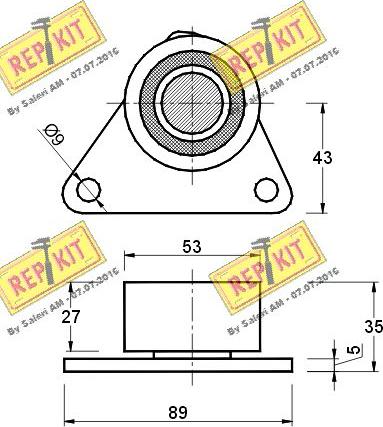 REPKIT RKT1208 - Паразитна / водеща ролка, зъбен ремък vvparts.bg