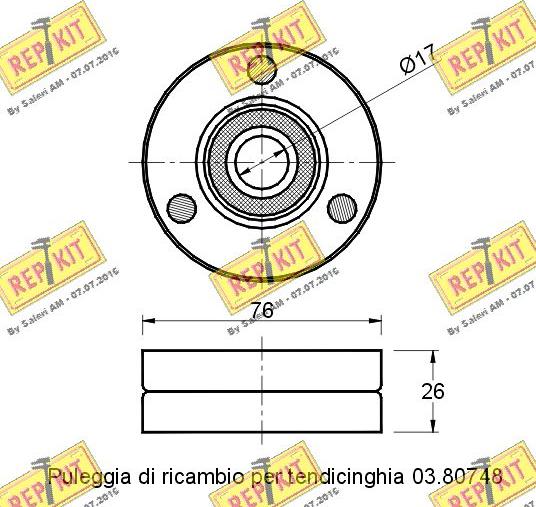 REPKIT RKT1760 - Паразитна / водеща ролка, пистов ремък vvparts.bg