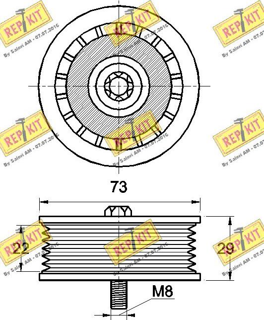 REPKIT RKT3495 - Паразитна / водеща ролка, пистов ремък vvparts.bg