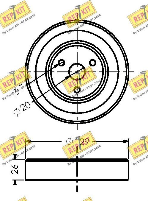 REPKIT RKT3407 - Ремъчна шайба, водна помпа vvparts.bg