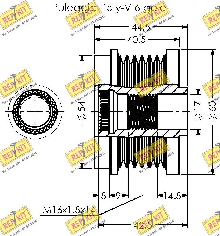 REPKIT RKT3481 - Ремъчна шайба, генератор vvparts.bg