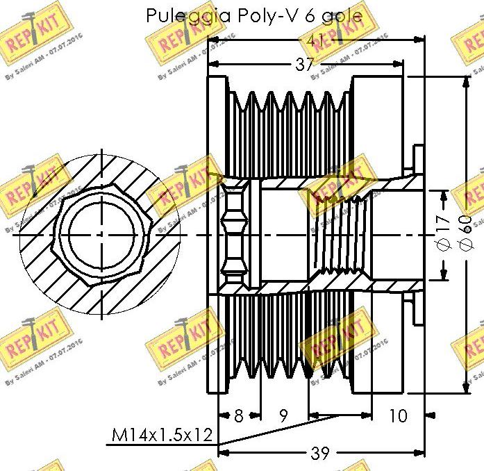 REPKIT RKT3599 - Ремъчна шайба, генератор vvparts.bg