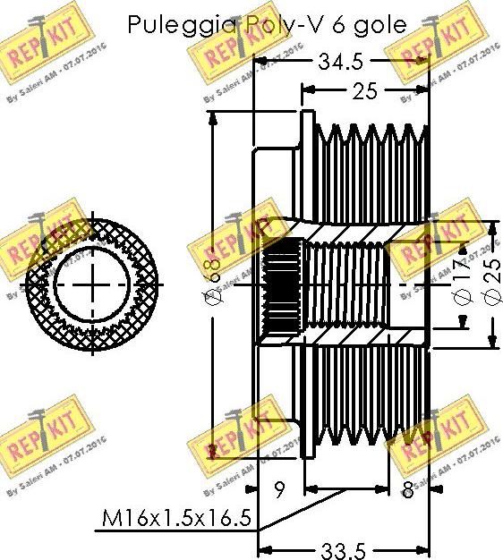 REPKIT RKT3591 - Ремъчна шайба, генератор vvparts.bg