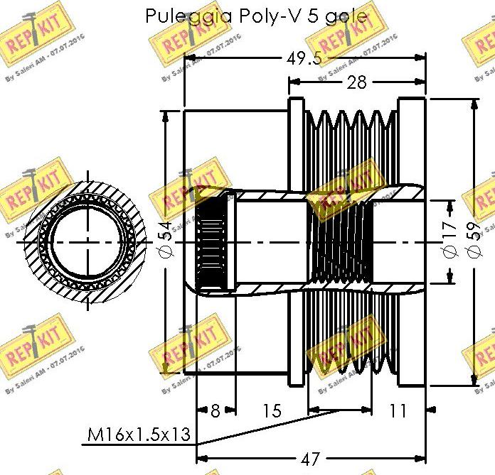 REPKIT RKT3598 - Ремъчна шайба, генератор vvparts.bg