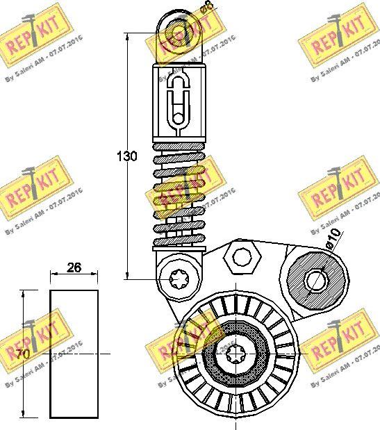 REPKIT RKT3545 - Ремъчен обтегач, пистов ремък vvparts.bg