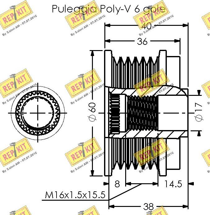 REPKIT RKT3564 - Ремъчна шайба, генератор vvparts.bg