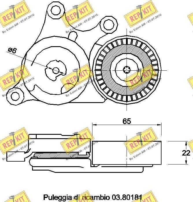 REPKIT RKT3500 - Ремъчен обтегач, пистов ремък vvparts.bg