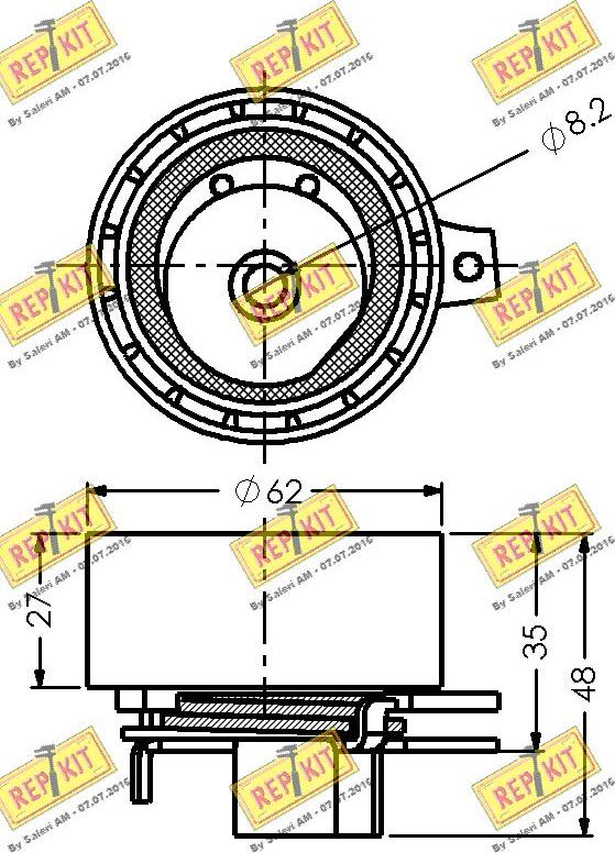 REPKIT RKT3510 - Обтяжна ролка, ангренаж vvparts.bg